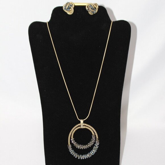 Kenneth Cole Vintage Golden Necklace and Earrings - Picture 1 of 11